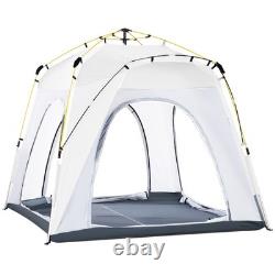 Tente de camping en dôme Outsunny pour 4 personnes, légère, couleur gris clair