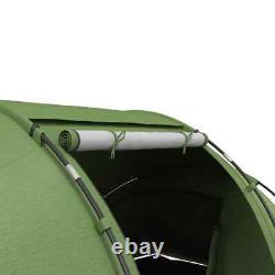 Tente de camping en dôme pour 4-6 personnes, abri de randonnée avec fenêtres en maille, vert foncé