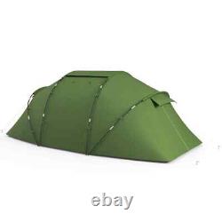Tente de camping en dôme pour 4-6 personnes, abri de randonnée avec fenêtres en maille, vert foncé