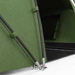 Tente de camping en dôme pour 4-6 personnes, abri de randonnée avec fenêtres en maille, vert foncé