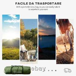 Tente de camping en dôme pour 4-6 personnes, abri de randonnée avec fenêtres en maille, vert foncé
