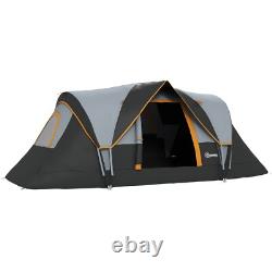 Tente de camping en dôme pour 5-6 personnes avec abri tunnel, protection UV, indice d'étanchéité 3000mm