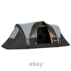 Tente de camping en dôme pour 5-6 personnes avec abri tunnel, protection UV, indice d'étanchéité 3000mm