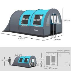 Tente de camping en tunnel pour famille, randonnée, 6 personnes, chambre, abri, sac à dos