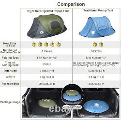 Tente de camping et de randonnée pour 2 à 4 personnes, imperméable, automatique, instantanée, neuve.