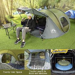 Tente de camping et randonnée 2-4 personnes imperméable, automatique, instantanée et pliable pour l'extérieur.