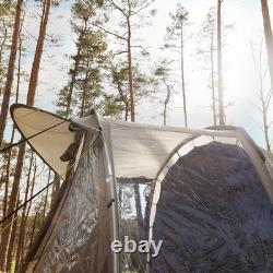 Tente de camping extérieure Tambu Nihaita 5 personnes avec tunnel, 3 chambres, marron