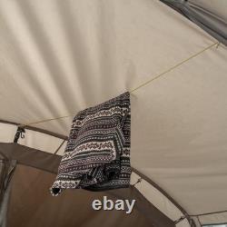Tente de camping extérieure Tambu Nihaita 5 personnes avec tunnel, 3 chambres, marron