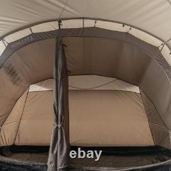 Tente de camping extérieure Tambu Nihaita 5 personnes avec tunnel, 3 chambres, marron