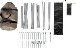 Tente de camping extérieure Tambu Nihaita 5 personnes avec tunnel, 3 chambres, marron