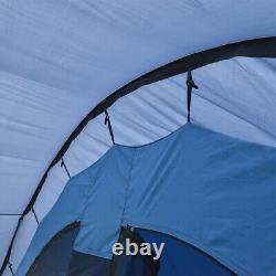 Tente de camping extérieure instantanée pour 6 personnes, grande famille, tunnel, bleue, Royaume-Uni