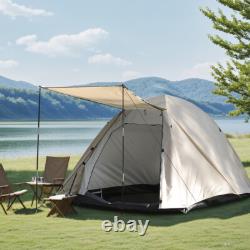 Tente de camping extérieure pop-up pour 3-4 personnes avec abri familial, porte zippée et sac.