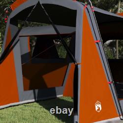 Tente de camping familiale 20 personnes gris et orange 745 x 700 x 217 cm polyester 185T PU avec pièce