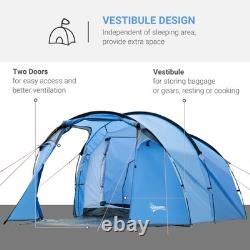 Tente de camping familiale 3 personnes avec auvent, deux pièces, double toit et tapis de sol