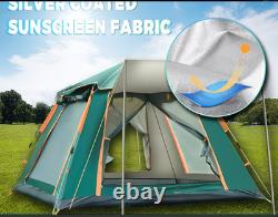 Tente de camping familiale 4-5 personnes avec auvent supérieur, montage instantané, toutes saisons, famil...