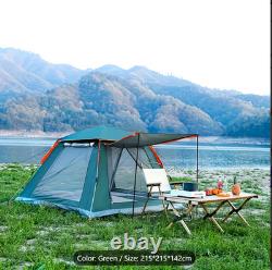 Tente de camping familiale 4-5 personnes avec auvent supérieur, montage instantané, toutes saisons, famil...