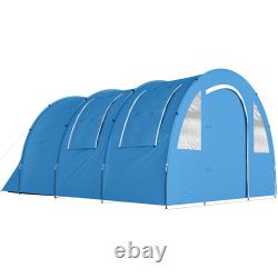 Tente de camping familiale 5-6 personnes avec 2 pièces, tapis de sol et sac de transport, reconditionnée