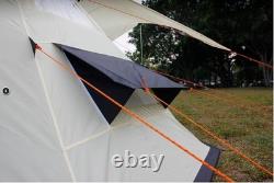 Tente de camping familiale 8 personnes avec auvent, poteaux, tente d’extérieur, abri, tapis de sol