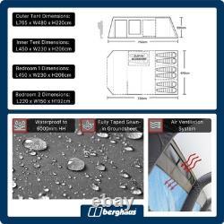 Tente de camping familiale Berghaus Telstar 8 personnes Nightfall avec chambres assombries