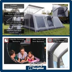 Tente de camping familiale Berghaus Telstar 8 personnes Nightfall avec chambres assombries