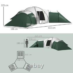 Tente de camping familiale Tunnel 9 personnes, abri pour randonnée, chambre, salon, tente occultante