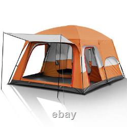 Tente de camping familiale instantanée et facile à installer pour 8 personnes avec 2 chambres