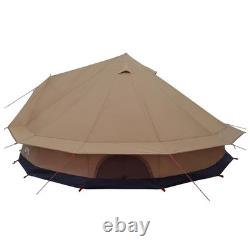 Tente de camping familiale pour 10 personnes, abri d'extérieur imperméable, grande tente marron