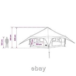 Tente de camping familiale pour 18 personnes, imperméable, abri extérieur gris et orange, grande taille