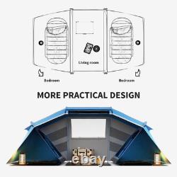 Tente de camping familiale pour 4 à 6 personnes, tente tunnel imperméable à 2 chambres Outsunny verte