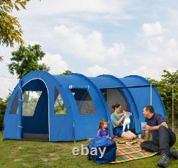 Tente de camping familiale pour 5-6 personnes avec deux pièces, sol et sac de transport