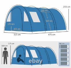 Tente de camping familiale pour 5-6 personnes avec deux pièces, sol et sac de transport