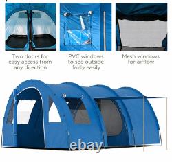 Tente de camping familiale pour 5-6 personnes avec deux pièces, sol et sac de transport