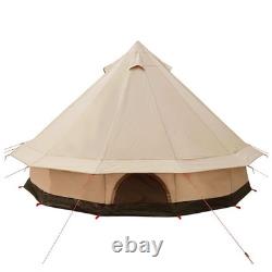 Tente de camping familiale pour 6 personnes, imperméable, abri extérieur crème, grande tente