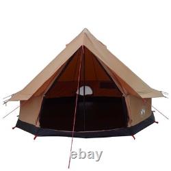 Tente de camping familiale pour 6 personnes, imperméable, abri extérieur marron, grande tente