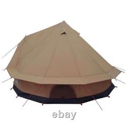 Tente de camping familiale pour 6 personnes, imperméable, abri extérieur marron, grande tente