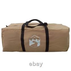 Tente de camping familiale pour 6 personnes, imperméable, abri extérieur marron, grande tente