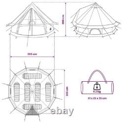 Tente de camping familiale pour 6 personnes, imperméable, abri extérieur marron, grande tente