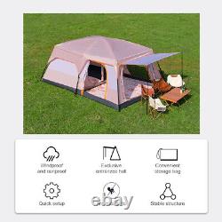 Tente de camping familiale pour 8-12 personnes avec 2 chambres et espace de vie P7M9