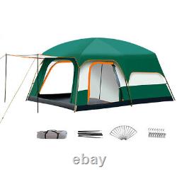 Tente de camping familiale spacieuse imperméable avec design de deux chambres et un salon V0L2