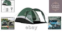 Tente de camping familiale spacieuse imperméable pour 4 personnes avec grande véranda 3000 mm