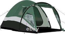 Tente de camping familiale spacieuse imperméable pour 4 personnes avec grande véranda 3000 mm