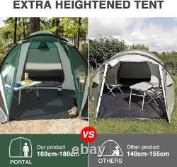 Tente de camping familiale spacieuse imperméable pour 4 personnes avec grande véranda 3000 mm