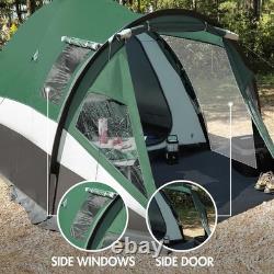 Tente de camping familiale spacieuse imperméable pour 4 personnes avec grande véranda 3000 mm