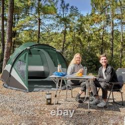 Tente de camping familiale spacieuse imperméable pour 4 personnes avec grande véranda 3000 mm