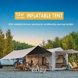 Tente de camping gonflable - 129 pieds carrés, grande tente gonflable avec cheminée, tente gonflable
