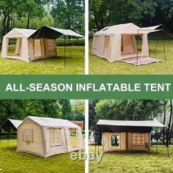 Tente de camping gonflable - 129 pieds carrés, grande tente gonflable avec cheminée, tente gonflable