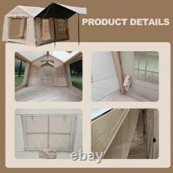 Tente de camping gonflable - 129 pieds carrés, grande tente gonflable avec cheminée, tente gonflable