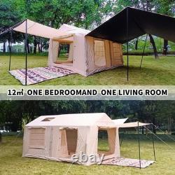 Tente de camping gonflable - 129 pieds carrés, grande tente gonflable avec cheminée, tente gonflable