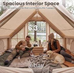 Tente de camping gonflable 4 à 6 personnes avec pompe, coupe-vent, 4 saisons, imperméable, Royaume-Uni