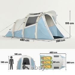 Tente de camping gonflable Outsunny avec pompe à air, pour 2 à 3 personnes, bleue